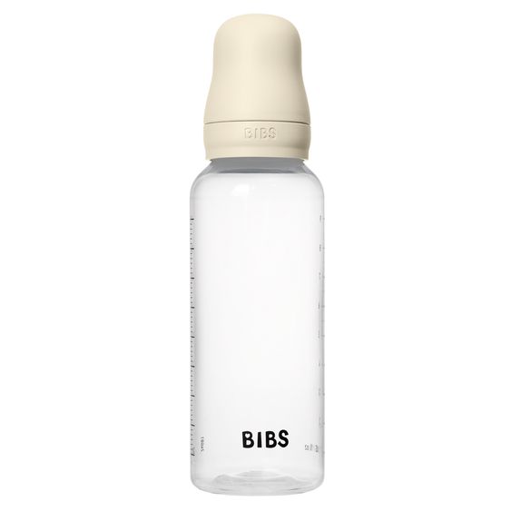 Bibs PP-Flasche 2er Pack Baby Bottle Round 270 ml + Silikon-Trinksauger - Ivory