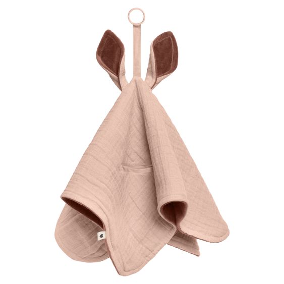 Bibs Cuddle cloth with kangaroo ears and pacifier attachment - Blush