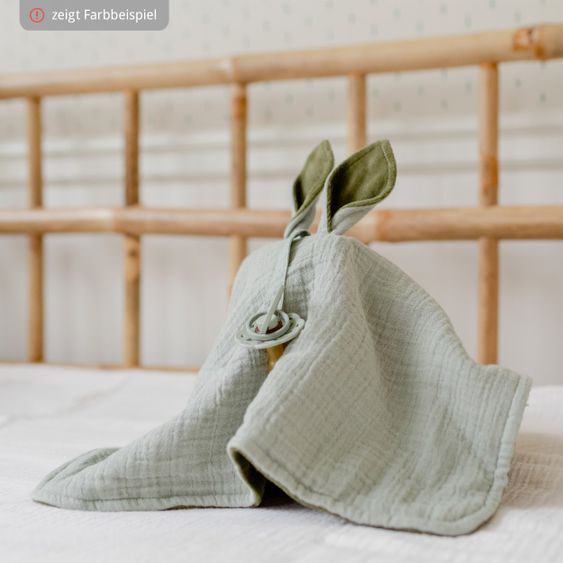 Bibs Cuddle cloth with kangaroo ears and pacifier attachment - Blush