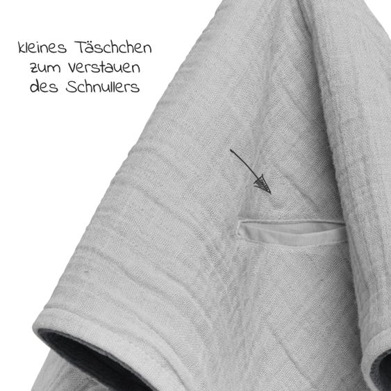 Bibs Schmusetuch mit Känguru-Ohren und Schnullerbefestigung - Cloud