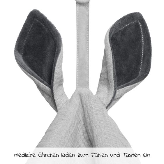 Bibs Schmusetuch mit Känguru-Ohren und Schnullerbefestigung - Cloud