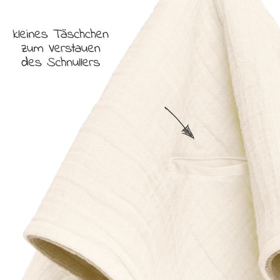 Bibs Schmusetuch mit Känguru-Ohren und Schnullerbefestigung - Ivory