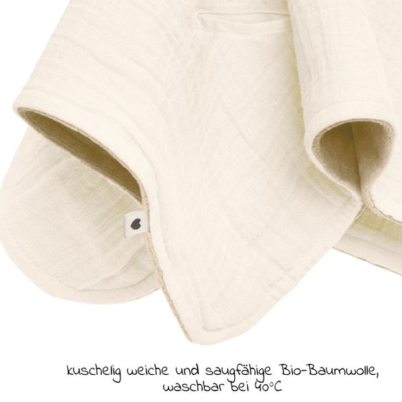 Bibs Schmusetuch mit Känguru-Ohren und Schnullerbefestigung - Ivory
