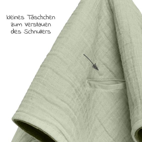 Bibs Schmusetuch mit Känguru-Ohren und Schnullerbefestigung - Sage