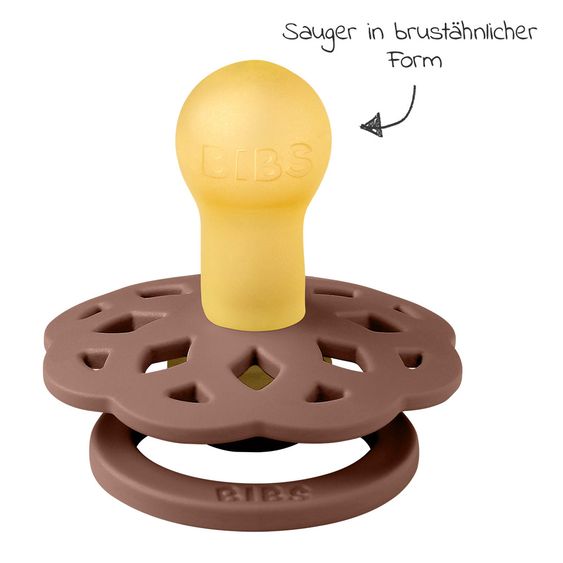 Bibs Schnuller 2er Pack Boheme - Naturkautschuk 6-18 M - Woodchuck / Blush