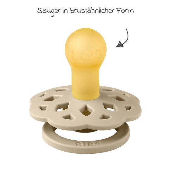 Bibs Pacifier 2-Pack Boheme Natural Rubber - Vanilla / Candy Apple - Gr. 0-6 M