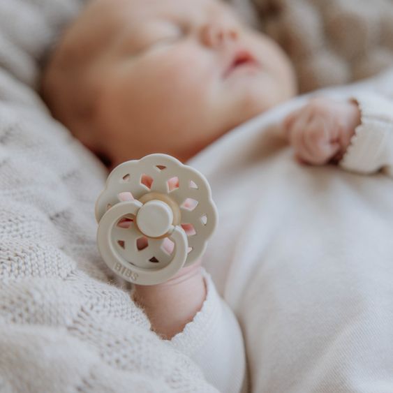 Bibs Pacifier 2-Pack Boheme Natural Rubber - Vanilla / Candy Apple - Gr. 0-6 M