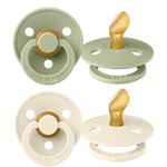 Schnuller 2er Pack Colour Anatomischer Sauger aus Naturkautschuk 0-6 M - Sage / Ivory