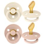 Schnuller 2er Pack Colour Anatomischer Sauger aus Naturkautschuk 6-18 M - Ivory / Blush