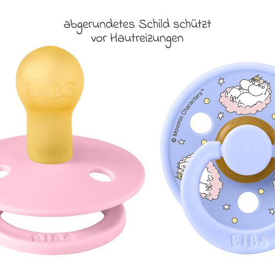 Bibs Succhietto 2er Pack Colore - Moomin Dreaming Baby - Baby Pink / Hush - Gr. 0-6 M