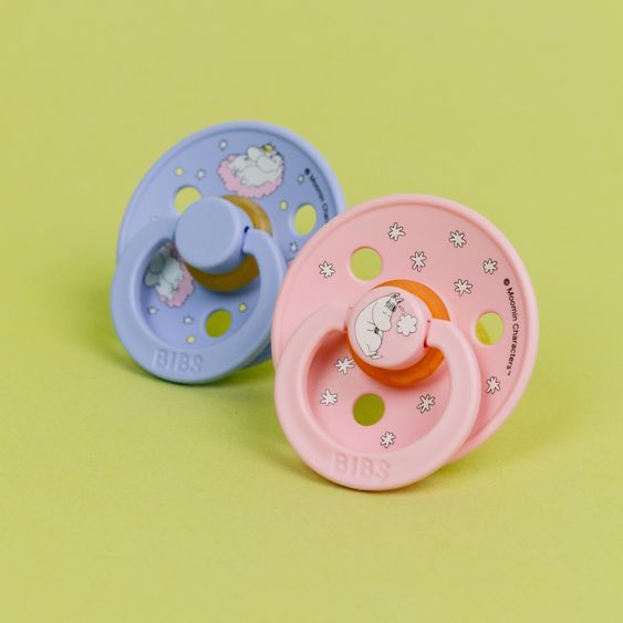 Bibs Succhietto 2er Pack Colore - Moomin Dreaming Baby - Baby Pink / Hush - Gr. 0-6 M