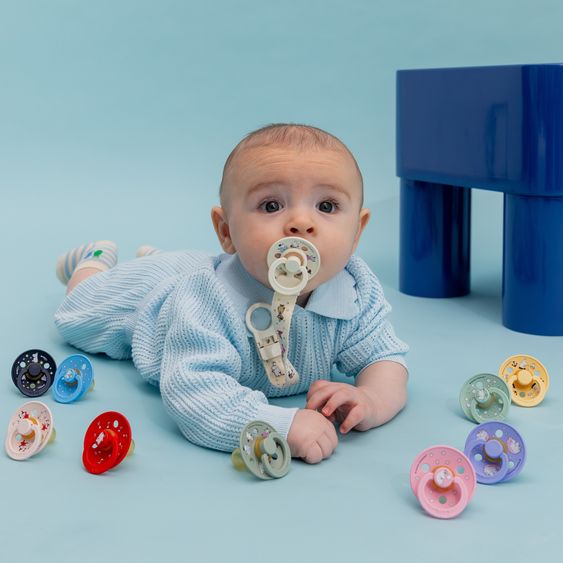 Bibs Succhietto 2er Pack Colore - Moomin Friends - Avorio / Salvia - Gr. 0-6 M