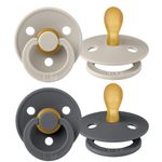 Schnuller 2er Pack Colour Symmetrischer Sauger aus Naturkautschuk 0-6 M - Sand / Iron