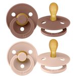 Schnuller 2er Pack Colour Symmetrischer Sauger aus Naturkautschuk 0-6 M - Woodchuck / Blush