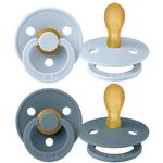 Schnuller 2er Pack Colour Symmetrischer Sauger aus Naturkautschuk 6-18 M - Baby Blue / Petrol