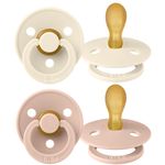 Schnuller 2er Pack Colour Symmetrischer Sauger aus Naturkautschuk 6-18 M - Ivory / Blush