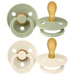 Schnuller 2er Pack Colour Symmetrischer Sauger aus Naturkautschuk 6-18 M - Sage / Ivory