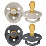 Pacifier 2 Pack Colour Symmetrical Natural Rubber Teat 6-18 M - Sand / Iron