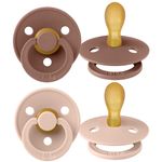 Schnuller 2er Pack Colour Symmetrischer Sauger aus Naturkautschuk 6-18 M - Woodchuck / Blush