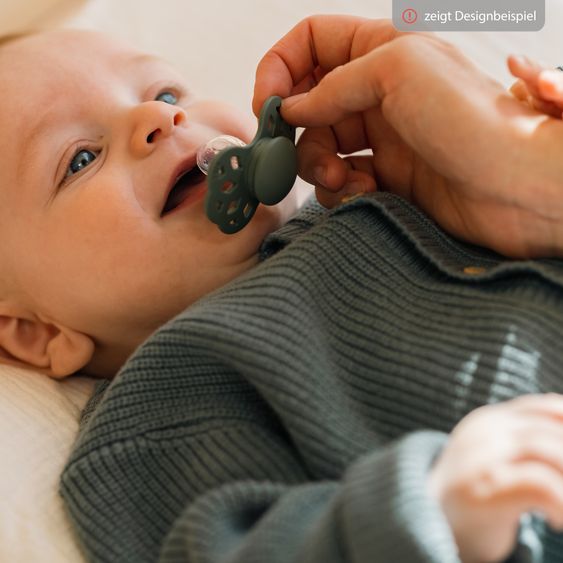 Bibs Schnuller 2er Pack Infinity Anatomischer Sauger aus Silikon - Blush / Woodchuck - Gr. 0-6 M