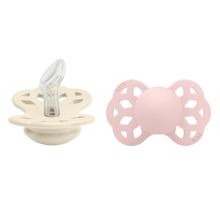 Pacifier 2-Pack Infinity Anatomical Silicone Pacifier - Ivory / Blossom - Size: 0-6 M