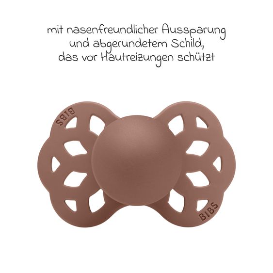 Bibs Schnuller 2er Pack Infinity Symmetrischer Sauger aus Silikon - Blush / Woodchuck - Gr. 0-6 M