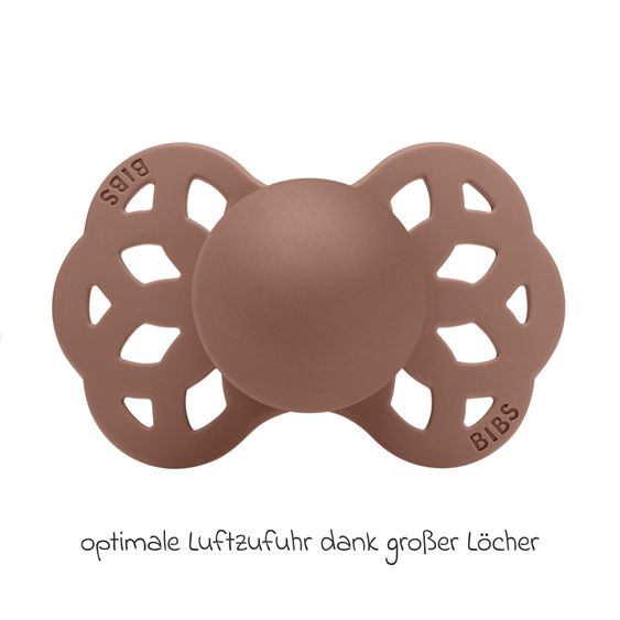 Bibs Schnuller 2er Pack Infinity Symmetrischer Sauger aus Silikon - Blush / Woodchuck - Gr. 0-6 M