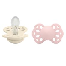 Succhietto Confezione da 2 tettarelle simmetriche Infinity in silicone - Ivory / Blossom - Gr. 0-6 M