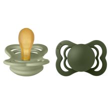 Pacifier 2-Pack Supreme - Natural Rubber - Sage / Hunter Green - Gr. 0-6 M