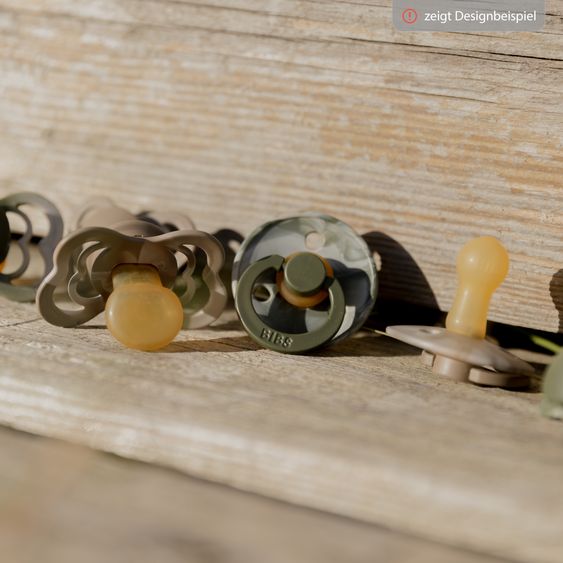 Bibs Pacifier 2-Pack Supreme - Natural Rubber - Sage / Hunter Green - Gr. 0-6 M