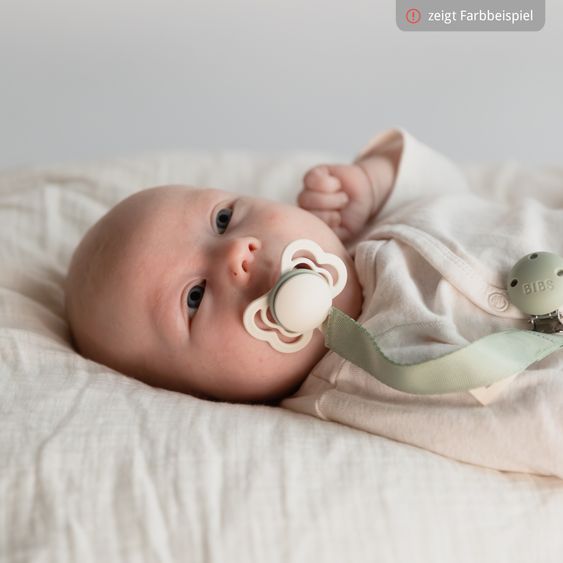 Bibs Pacifier 2-Pack Supreme - Natural Rubber - Sage / Hunter Green - Gr. 0-6 M