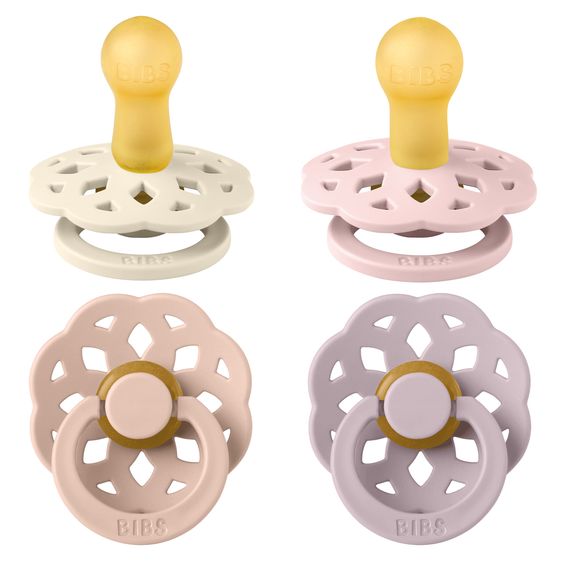 Bibs Schnuller 4er Pack Boheme Naturkautschuk - Ivory / Blush / Blossom / Dusky Lilac - Gr. 0-6 M