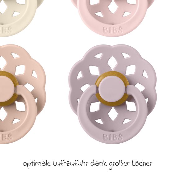 Bibs Schnuller 4er Pack Boheme Naturkautschuk - Ivory / Blush / Blossom / Dusky Lilac - Gr. 0-6 M