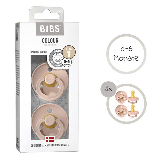 Bibs Schnuller - Colour 2er Pack - Blush - Gr. 0-6 M