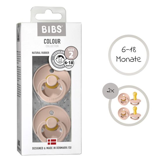 Bibs Schnuller - Colour 2er Pack - Blush - Gr. 6-18 M