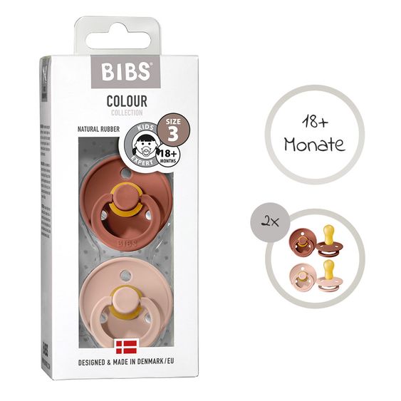Bibs Schnuller - Colour 2er Pack - Blush / Woodchuck - Gr. 18 M+