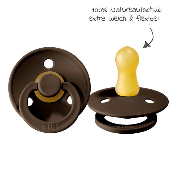 Bibs Schnuller - Colour 2er Pack - Chocolate / Sand - Gr. 0-6 M