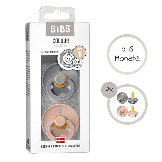 Bibs Schnuller - Colour 2er Pack - Cloud / Blush - Gr. 0-6 M