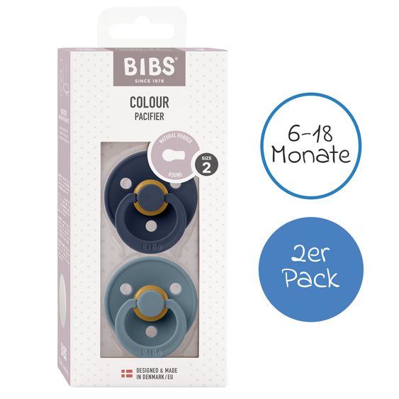 Bibs Schnuller - Colour 2er Pack - Deep Space / Petrol - Gr. 6-18 M