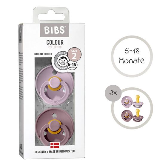 Bibs Schnuller - Colour 2er Pack - Dusty Lilac / Heather - Gr. 6-18 M