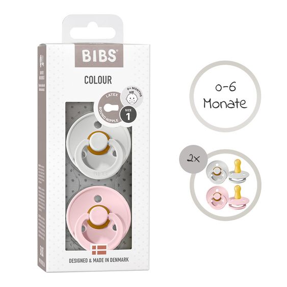 Bibs Schnuller - Colour 2er Pack - Haze / Blossom - Gr. 0-6 M