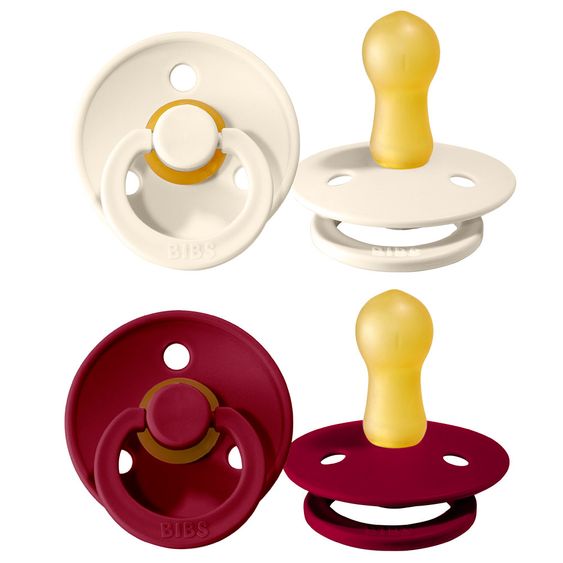 Bibs Schnuller - Colour 2er Pack - Ivory / Ruby - Gr. 6-18 M