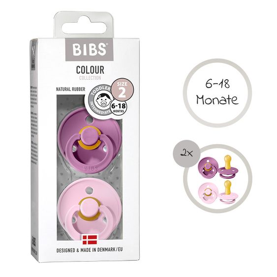 Bibs Schnuller - Colour 2er Pack - Lavender / Baby Pink - Gr. 6-18 M