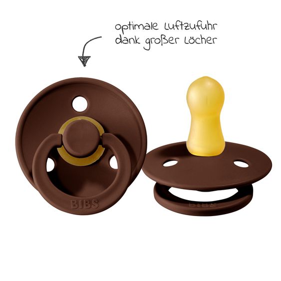 Bibs Pacifier - Color 2 Pack - Mocha / Dark Oak - Gr. 0-6 M
