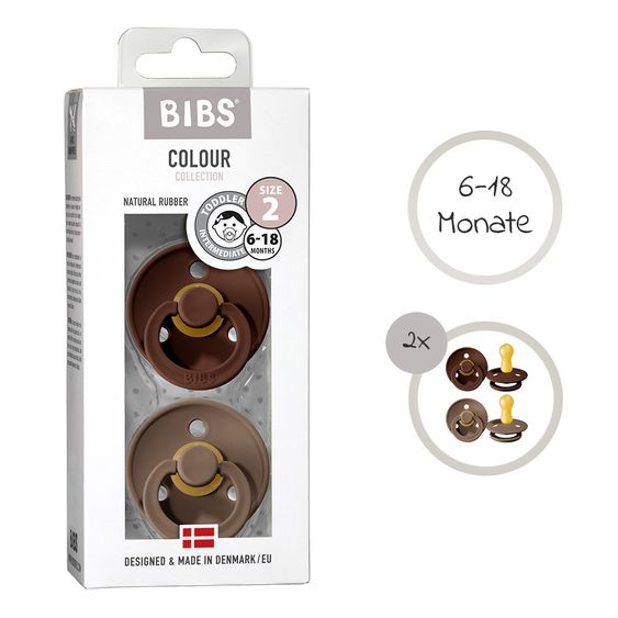 Bibs Schnuller - Colour 2er Pack - Mocha / Dark Oak - Gr. 6-18 M