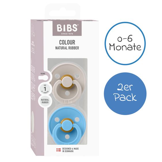 Bibs Schnuller Colour 2er Pack - Mushroom / Breeze - Gr. 0-6 M