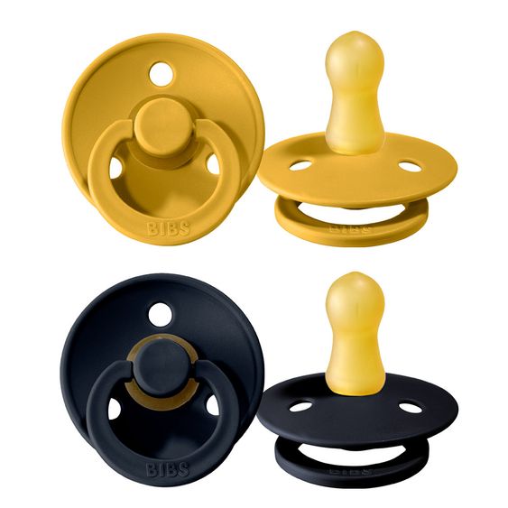 Bibs Schnuller - Colour 2er Pack - Mustard / Dark Denim - Gr. 0-6 M