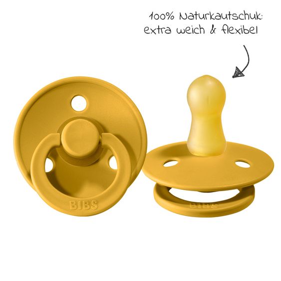 Bibs Schnuller - Colour 2er Pack - Mustard / Dark Denim - Gr. 0-6 M