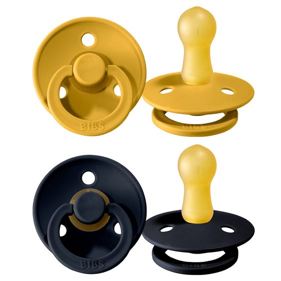 Bibs Schnuller - Colour 2er Pack - Mustard / Dark Denim - Gr. 6-18 M