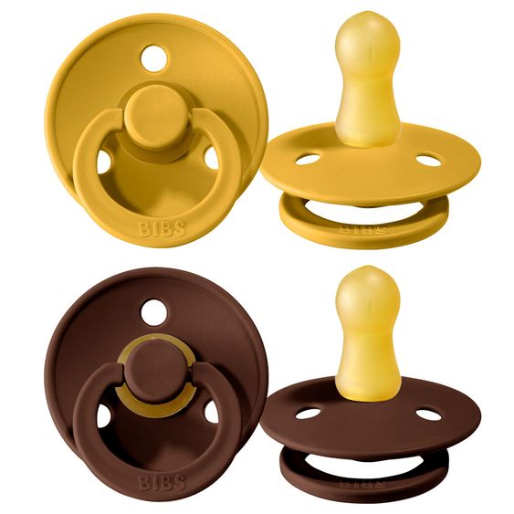 Bibs Schnuller - Colour 2er Pack - Mustard / Mocha - Gr. 0-6 M
